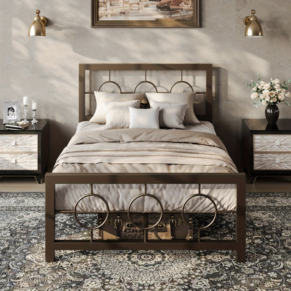Metal Bed Frame with Headboard and Footboard, Mattress Support Frame detail image - detail view 10