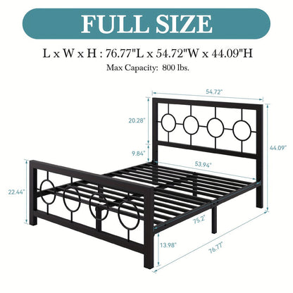 Metal Bed Frame with Headboard and Footboard, Mattress Support Frame detail image - detail view 11