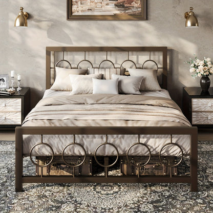 Metal Bed Frame with Headboard and Footboard, Mattress Support Frame detail image - detail view 12
