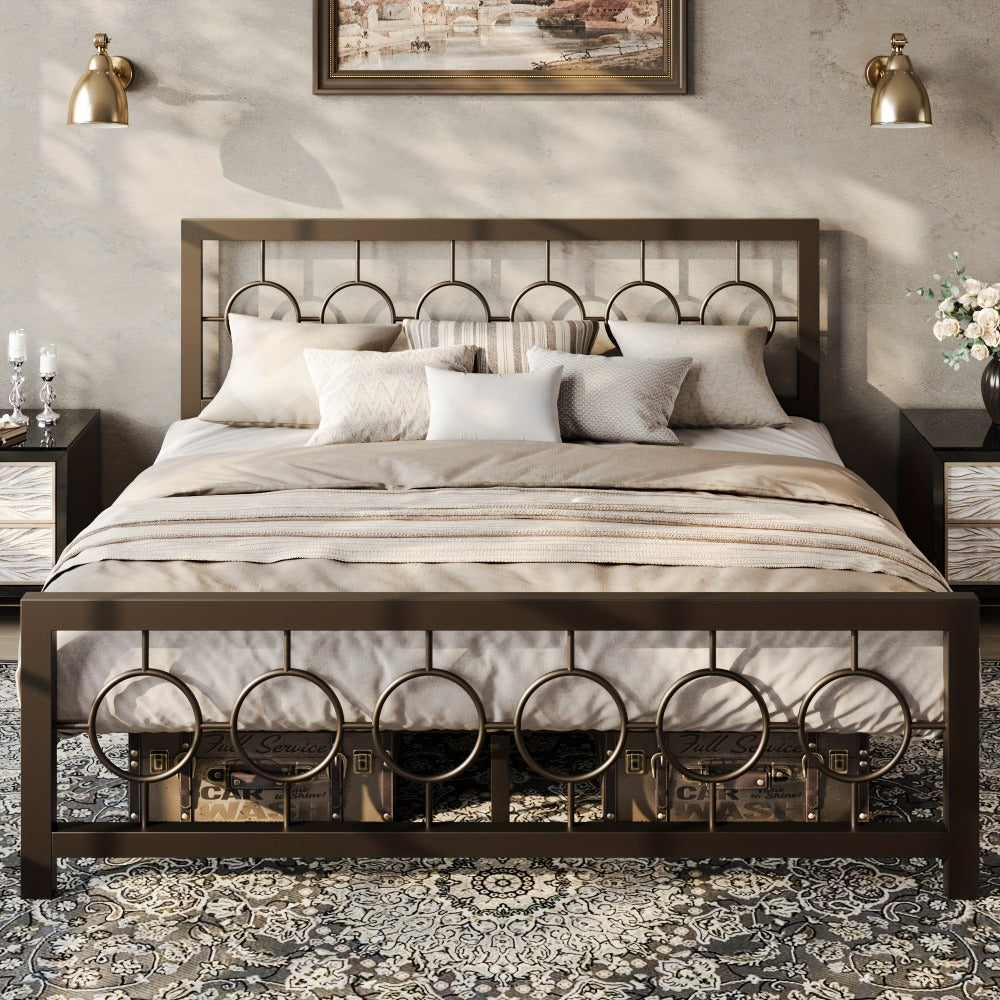 Metal Bed Frame with Headboard and Footboard, Mattress Support Frame detail image - detail view 14