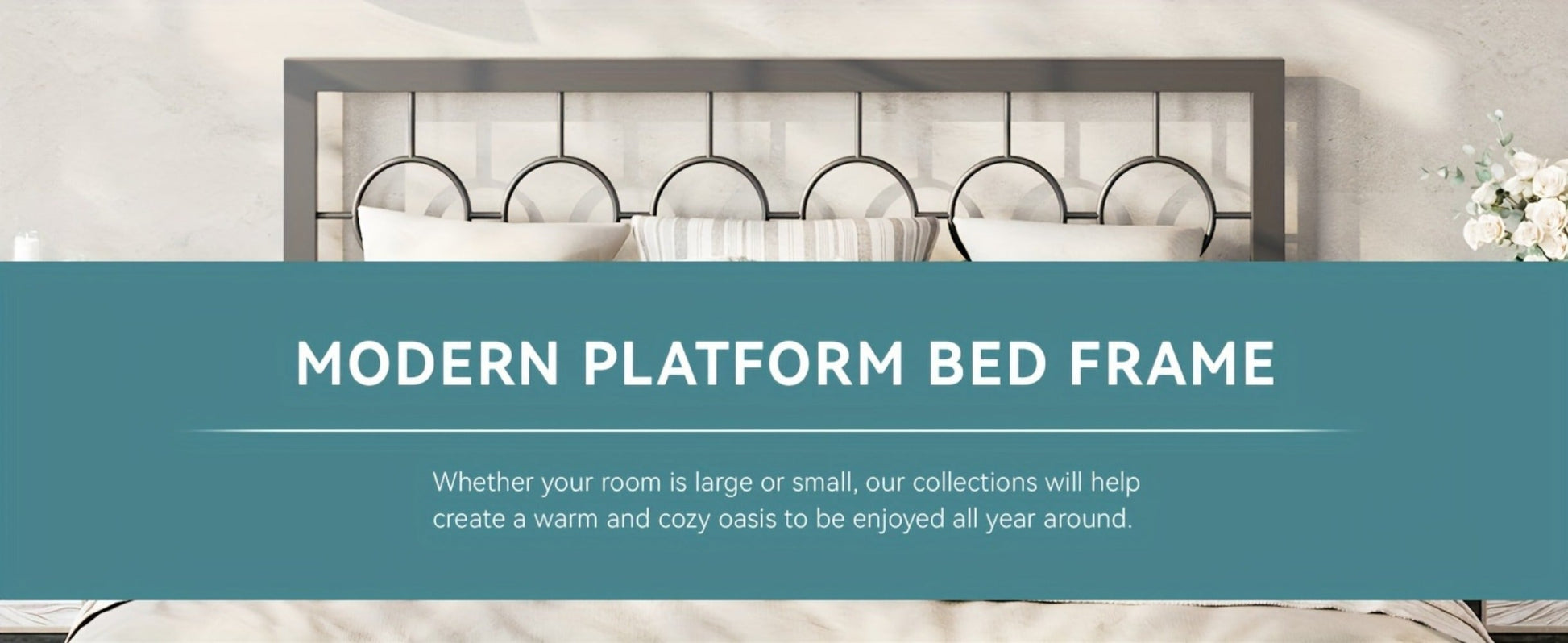 Metal Bed Frame with Headboard and Footboard, Mattress Support Frame detail image - detail view 19