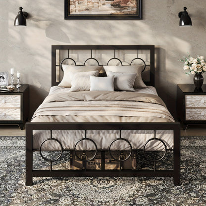 Metal Bed Frame with Headboard and Footboard, Mattress Support Frame detail image - detail view 5