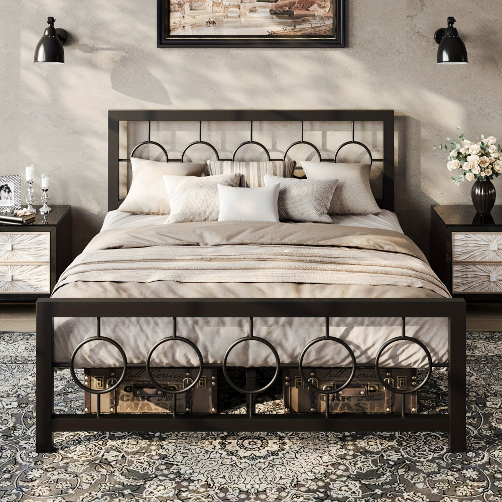 Metal Bed Frame with Headboard and Footboard, Mattress Support Frame detail image - detail view 7
