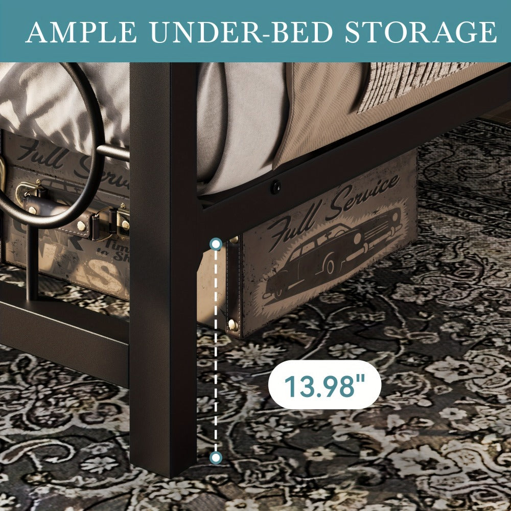 Metal Bed Frame with Headboard and Footboard, Mattress Support Frame detail image - detail view 8