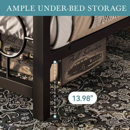 Metal Bed Frame with Headboard and Footboard, Mattress Support Frame detail image - detail view 8