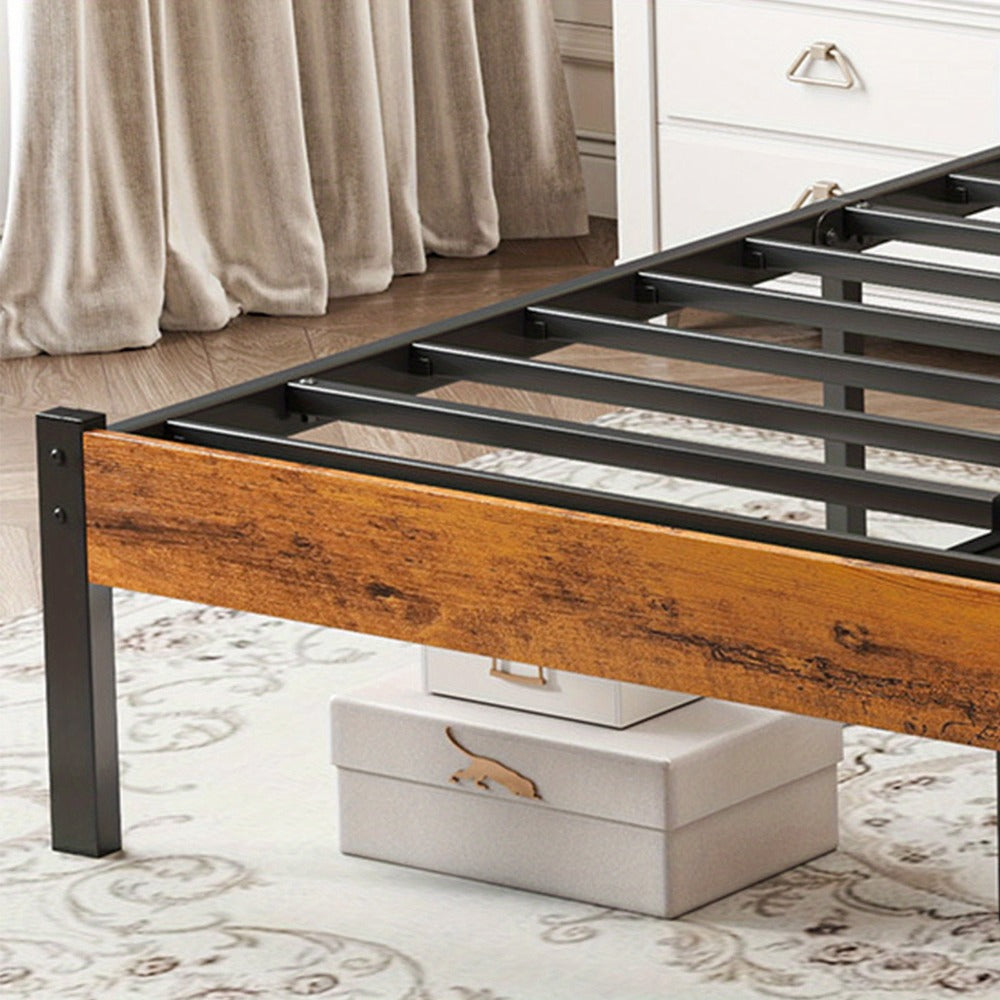 Metal Bed Frame with No Box Spring Needed and Solid Wood Construction for Bedroom detail image - detail view 21