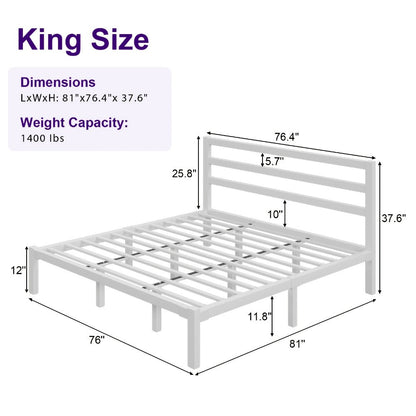 Metal Bed Frame with No Box Spring Needed for Bedroom Comfort and Support detail image - detail view 13