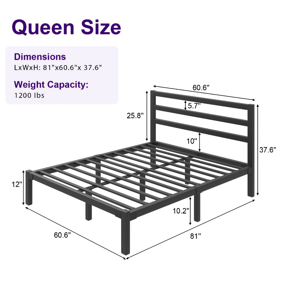 Metal Bed Frame with No Box Spring Needed for Bedroom Comfort and Support detail image - detail view 5