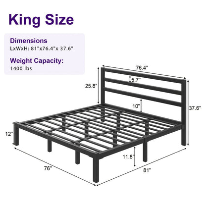 Metal Bed Frame with No Box Spring Needed for Bedroom Comfort and Support detail image - detail view 6