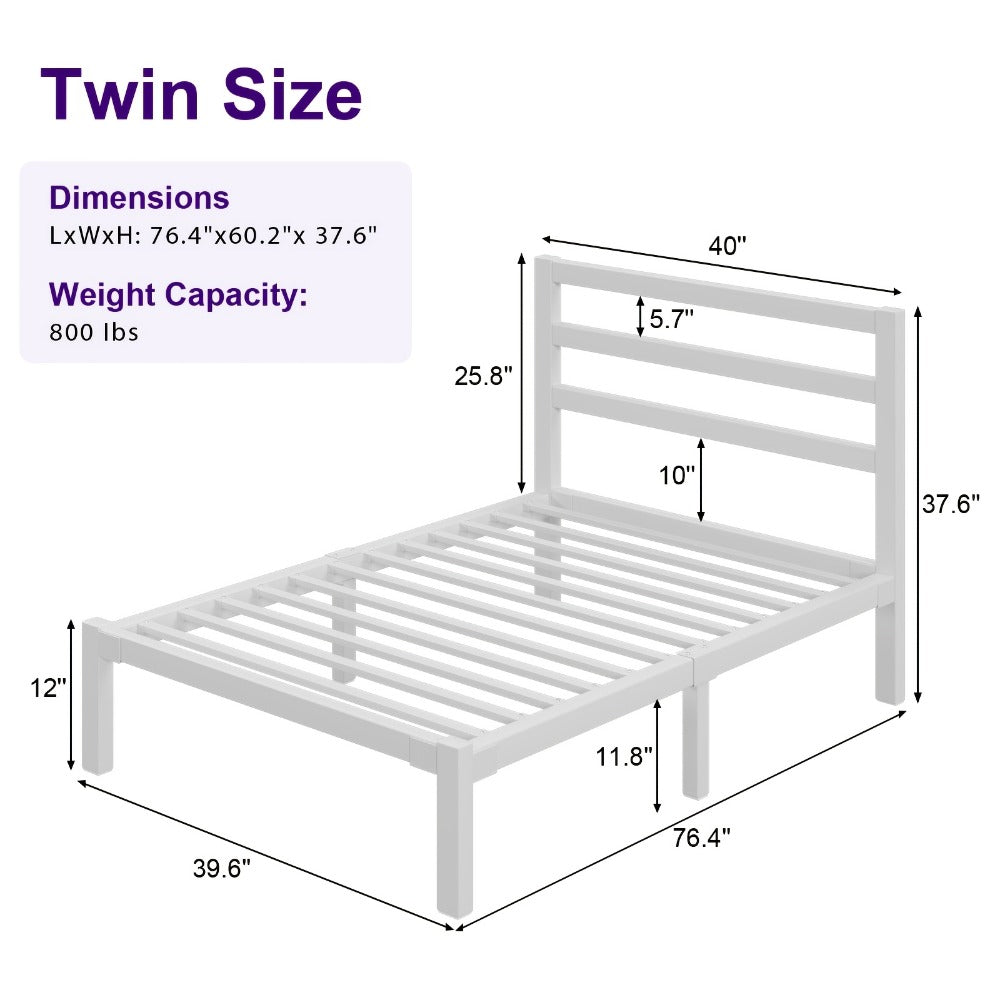 Metal Bed Frame with No Box Spring Needed for Bedroom Comfort and Support detail image - detail view 7