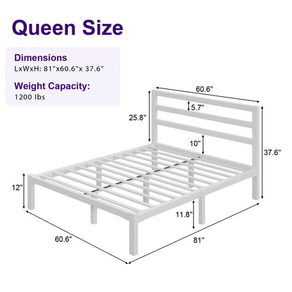 Bed Frame shown in the 【white】, Queen option