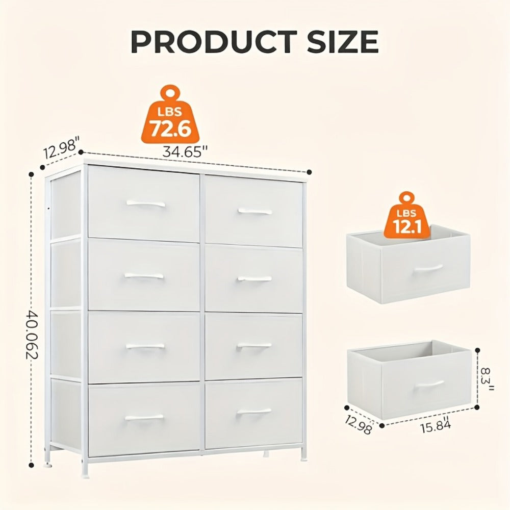 Metal Fabric Storage Cabinet with Deep Drawers for Organized Everyday Storage in Entryway detail image