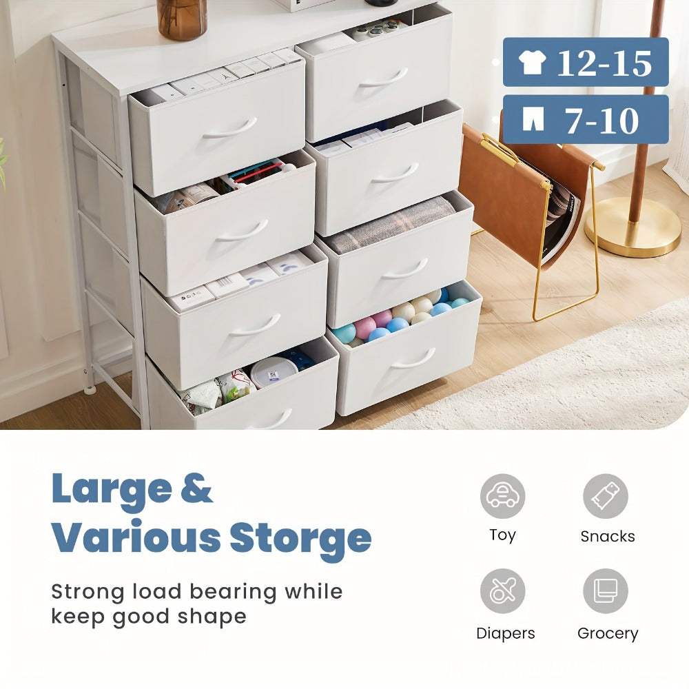 Metal Fabric Storage Cabinet with Deep Drawers for Organized Everyday Storage in Entryway detail image - detail view 4