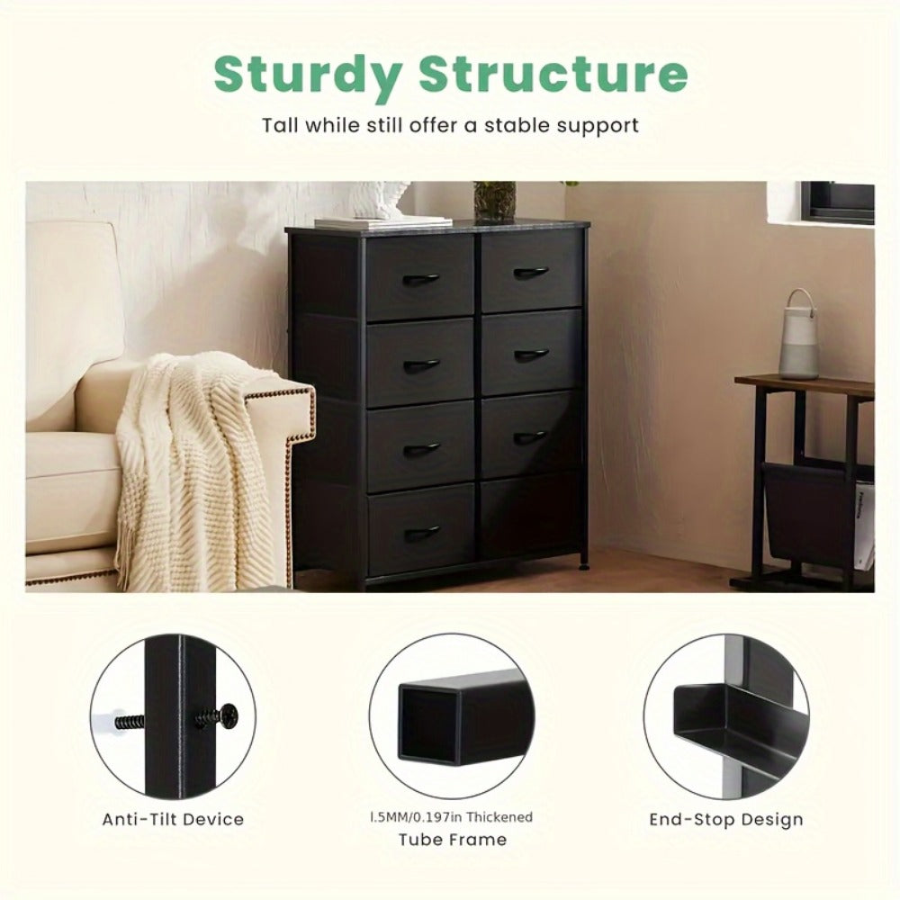 Metal Fabric Storage Cabinet with Deep Drawers for Organized Everyday Storage in Entryway detail image - detail view 8