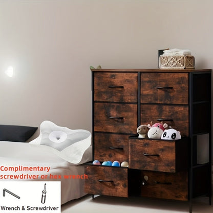 Storage Cabinet, Hallway with Fabric Drawers - Metal Frame Dresser Organizer 2 4 or 8 shown in the main product view
