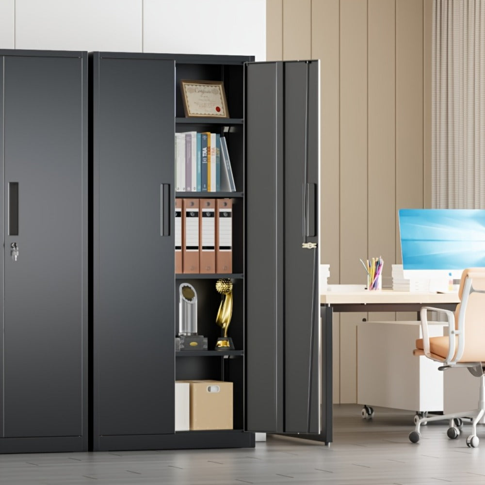 Filing Cabinet, Lockable Metal with Door and Shelves for Home Office, Modern Style Storage shown in the main product view