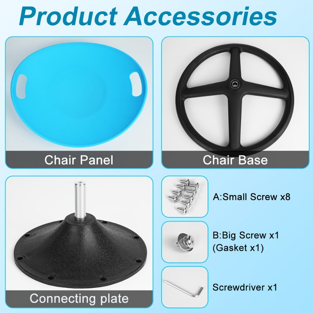 Metal Kids Sensory Swivel Chair with Non-Slip Base and 360° Swivel for Kids' Room detail image - detail view 7
