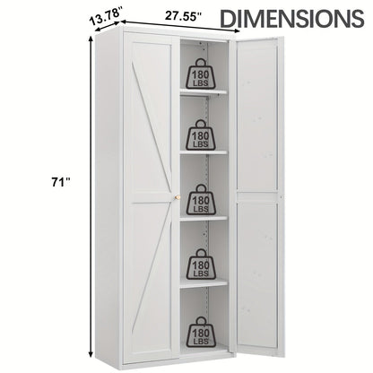 Storage Cabinet shown in the 71 inch White option