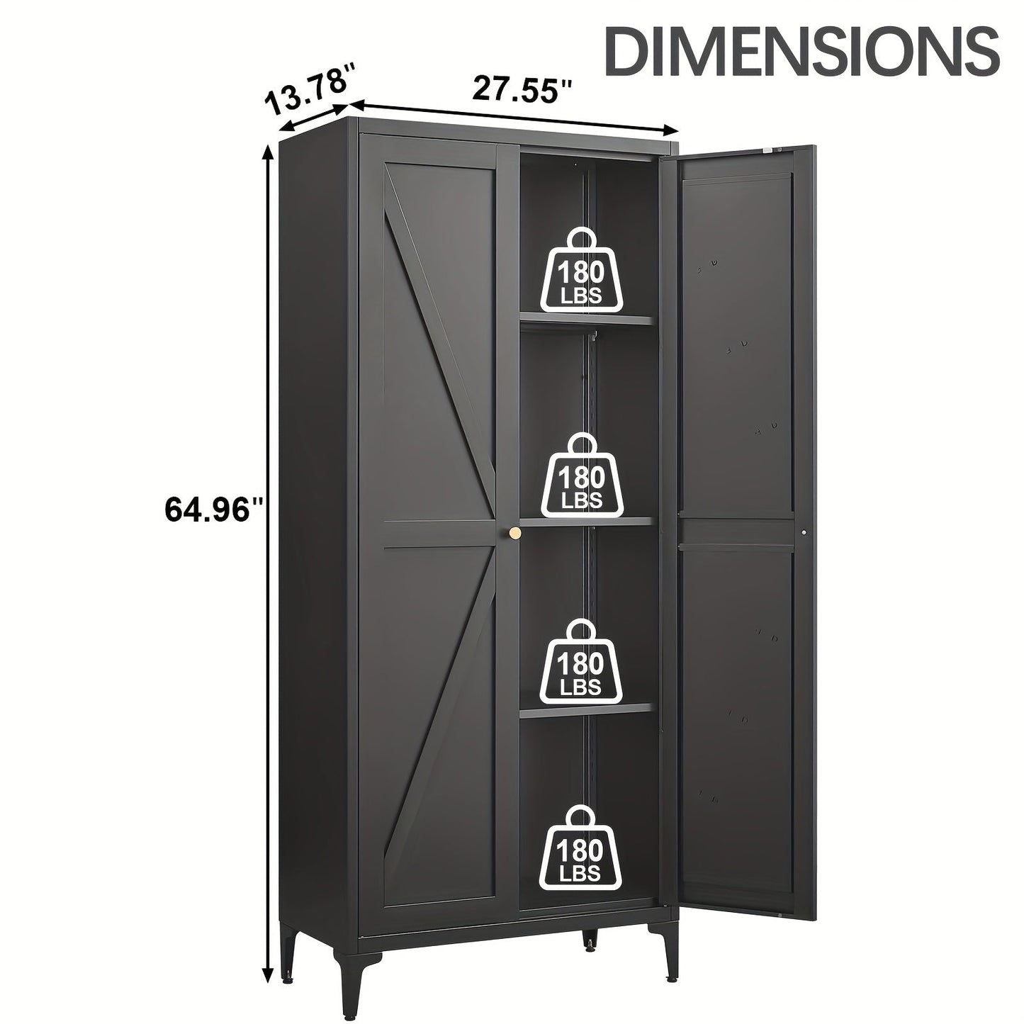 Storage Cabinet shown in the Black option