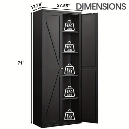 Metal Kitchen Pantry Cabinet with Adjustable Shelves for Organized Everyday Storage detail image - detail view 11
