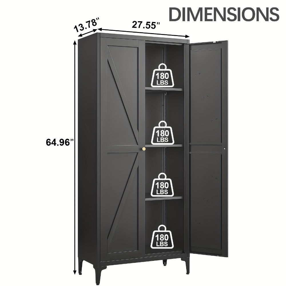 Metal Kitchen Pantry Cabinet with Adjustable Shelves for Organized Everyday Storage detail image - detail view 13