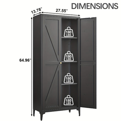 Metal Kitchen Pantry Cabinet with Adjustable Shelves for Organized Everyday Storage detail image - detail view 13