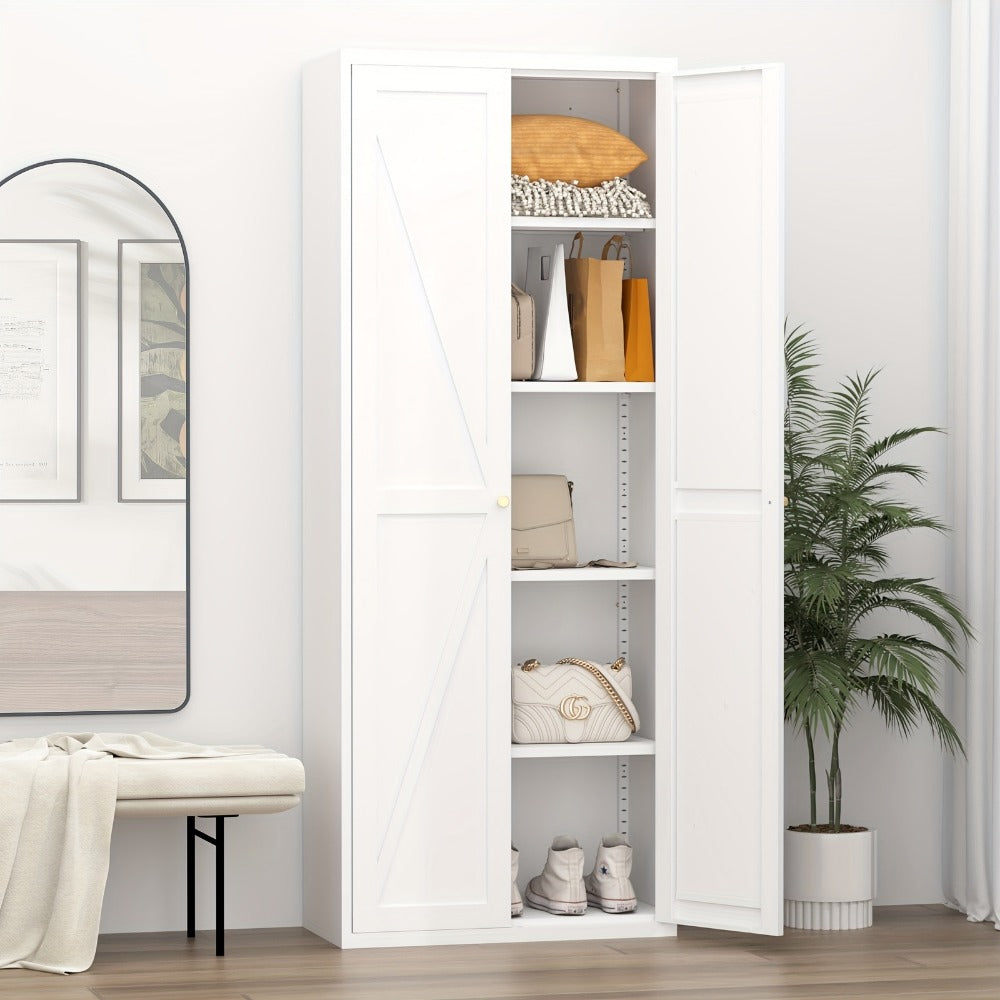 Metal Kitchen Pantry Cabinet with Adjustable Shelves for Organized Everyday Storage detail image - detail view 16