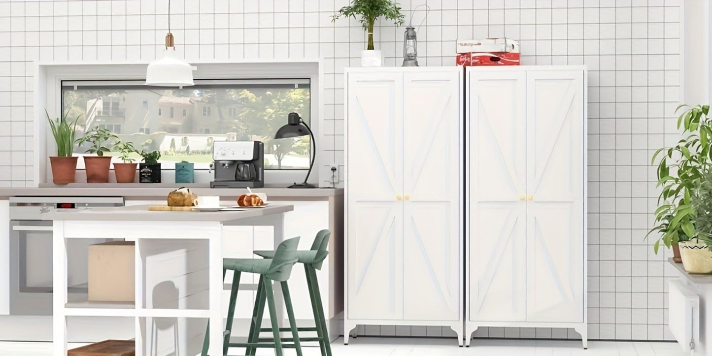 Metal Kitchen Pantry Cabinet with Adjustable Shelves for Organized Everyday Storage detail image - detail view 18