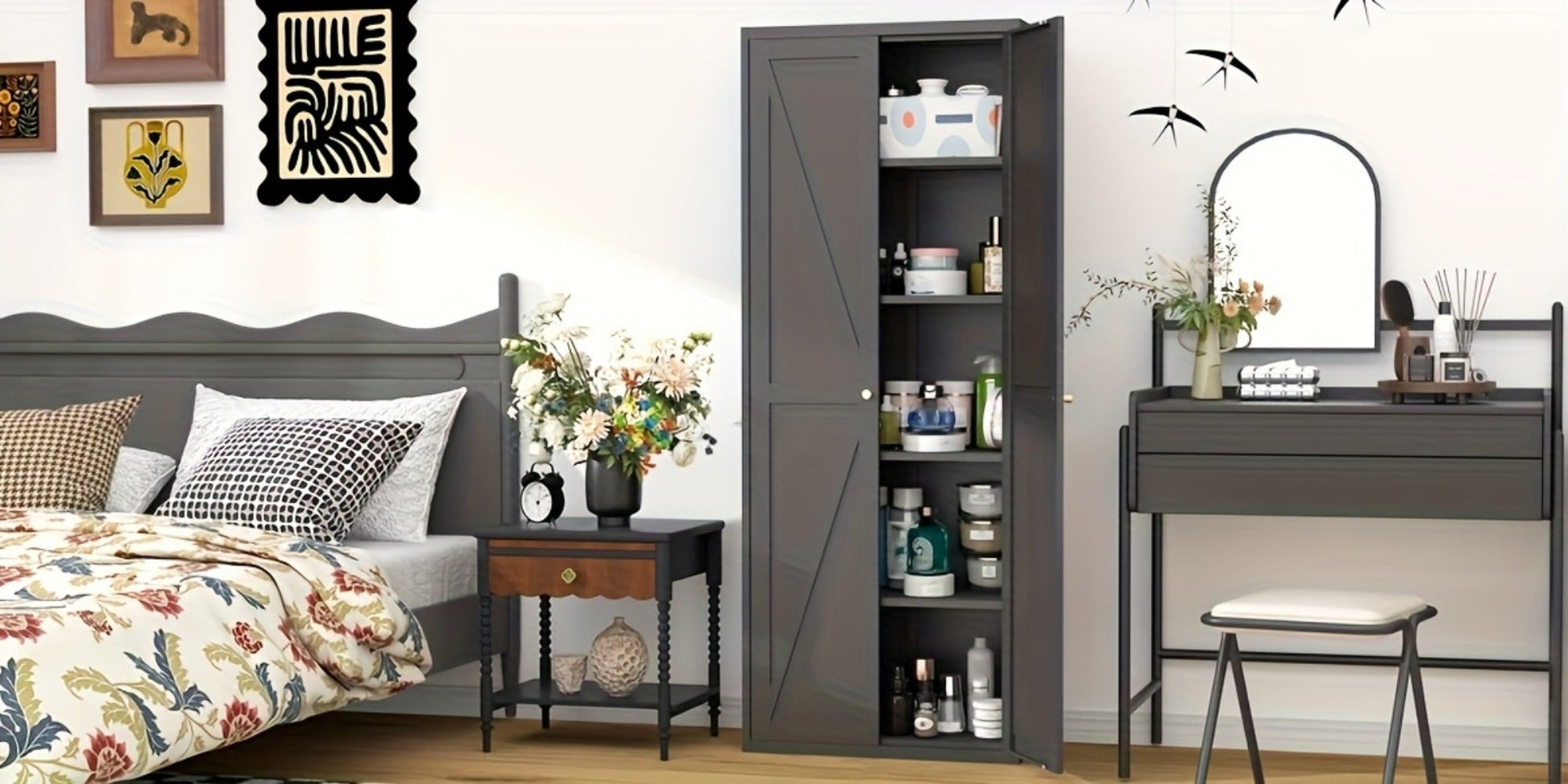 Metal Kitchen Pantry Cabinet with Adjustable Shelves for Organized Everyday Storage detail image - detail view 21
