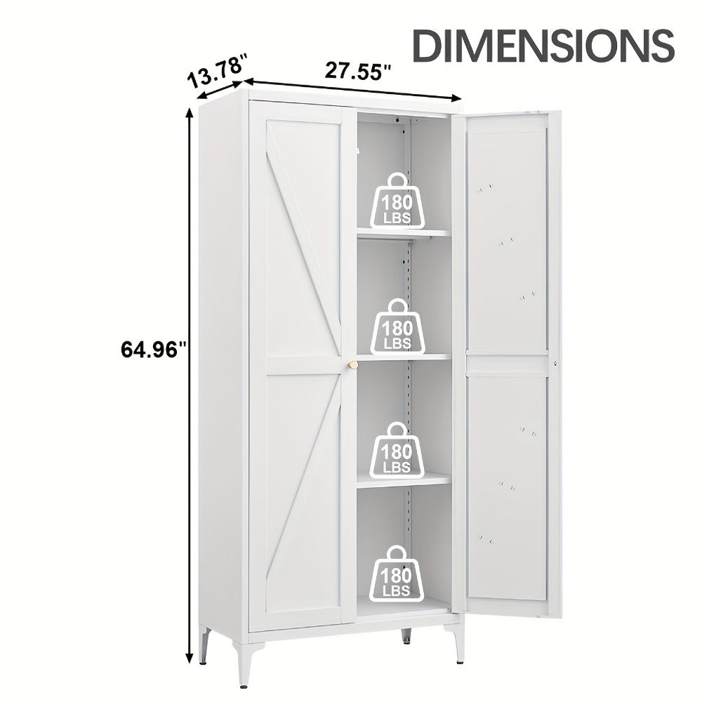 Metal Kitchen Pantry Cabinet with Adjustable Shelves for Organized Everyday Storage detail image - detail view 3