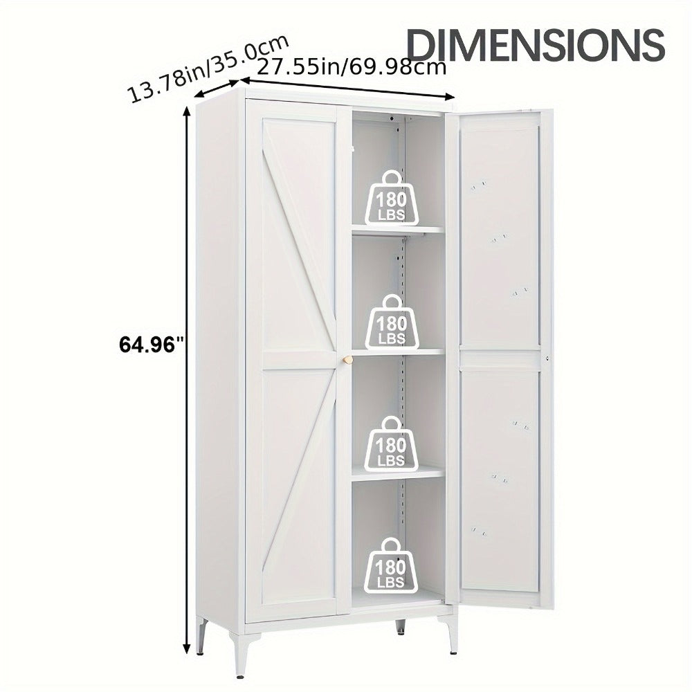 Metal Kitchen Pantry Cabinet with Adjustable Shelves for Organized Everyday Storage detail image - detail view 4