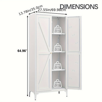 Metal Kitchen Pantry Cabinet with Adjustable Shelves for Organized Everyday Storage detail image - detail view 4