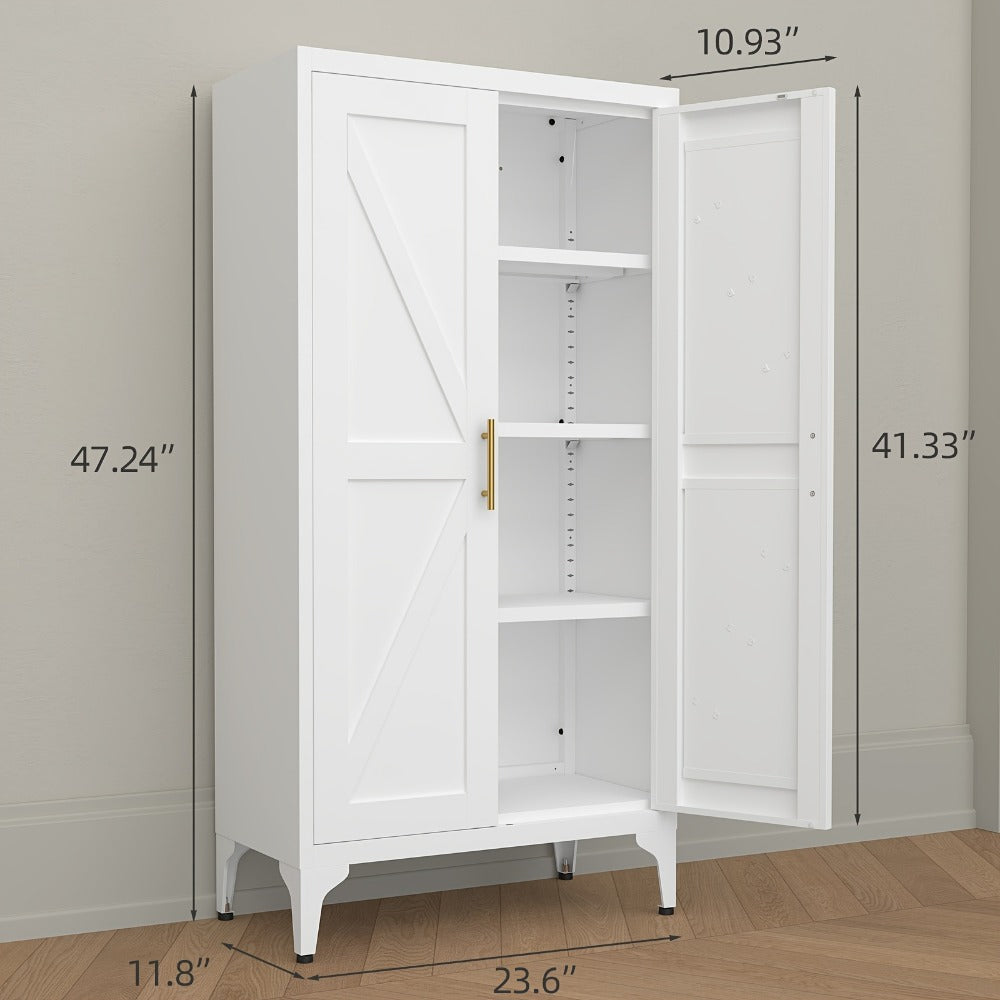 Metal Kitchen Pantry Cabinet with Adjustable Shelves for Organized Everyday Storage detail image - detail view 5