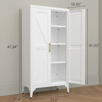 Metal Kitchen Pantry Cabinet with Adjustable Shelves for Organized Everyday Storage detail image - detail view 5
