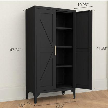 Metal Kitchen Pantry Cabinet with Adjustable Shelves for Organized Everyday Storage detail image - detail view 7
