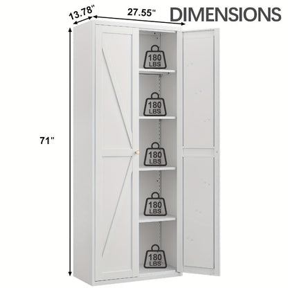 Metal Kitchen Pantry Cabinet with Adjustable Shelves for Organized Everyday Storage detail image - detail view 9