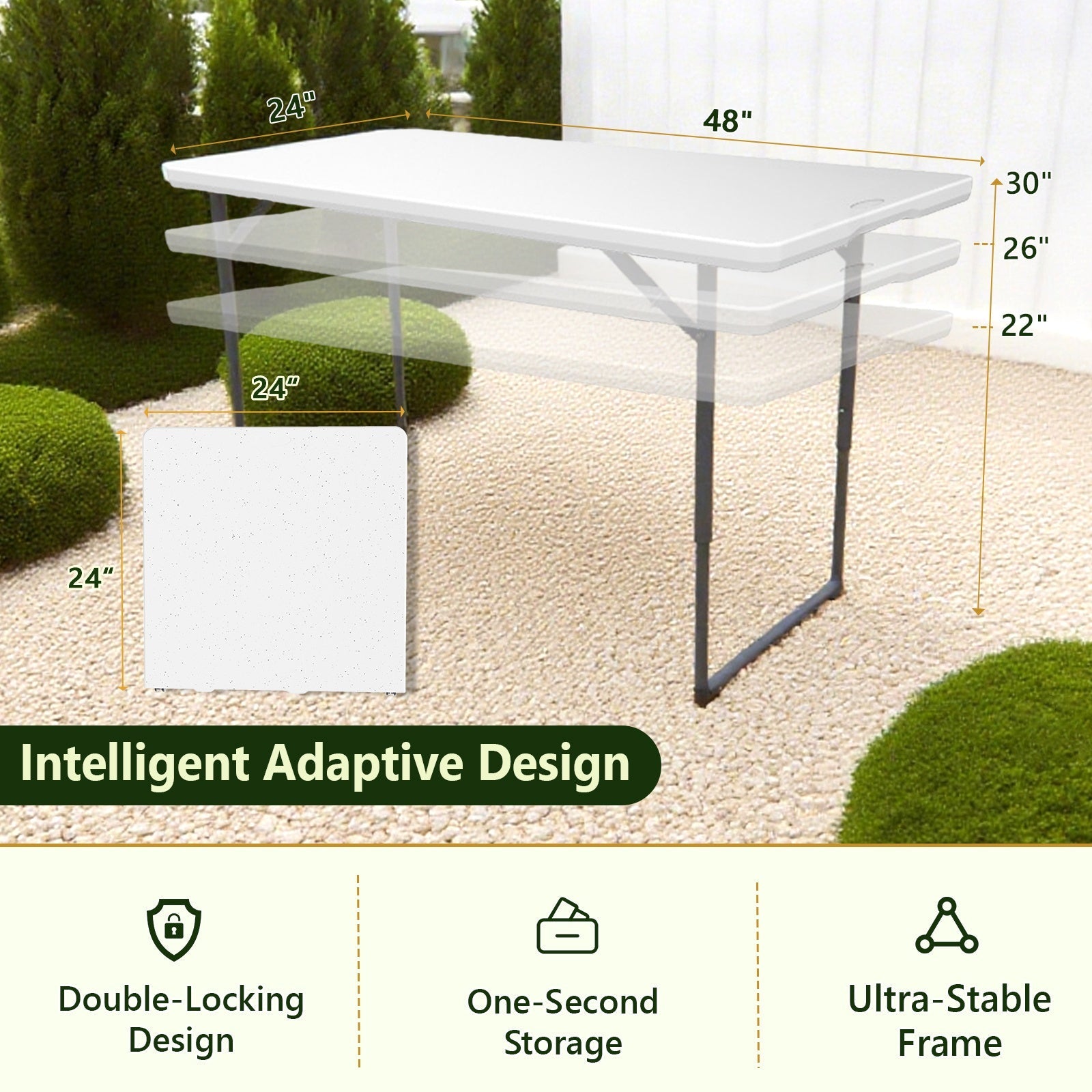 Folding Table shown in the 4FT option