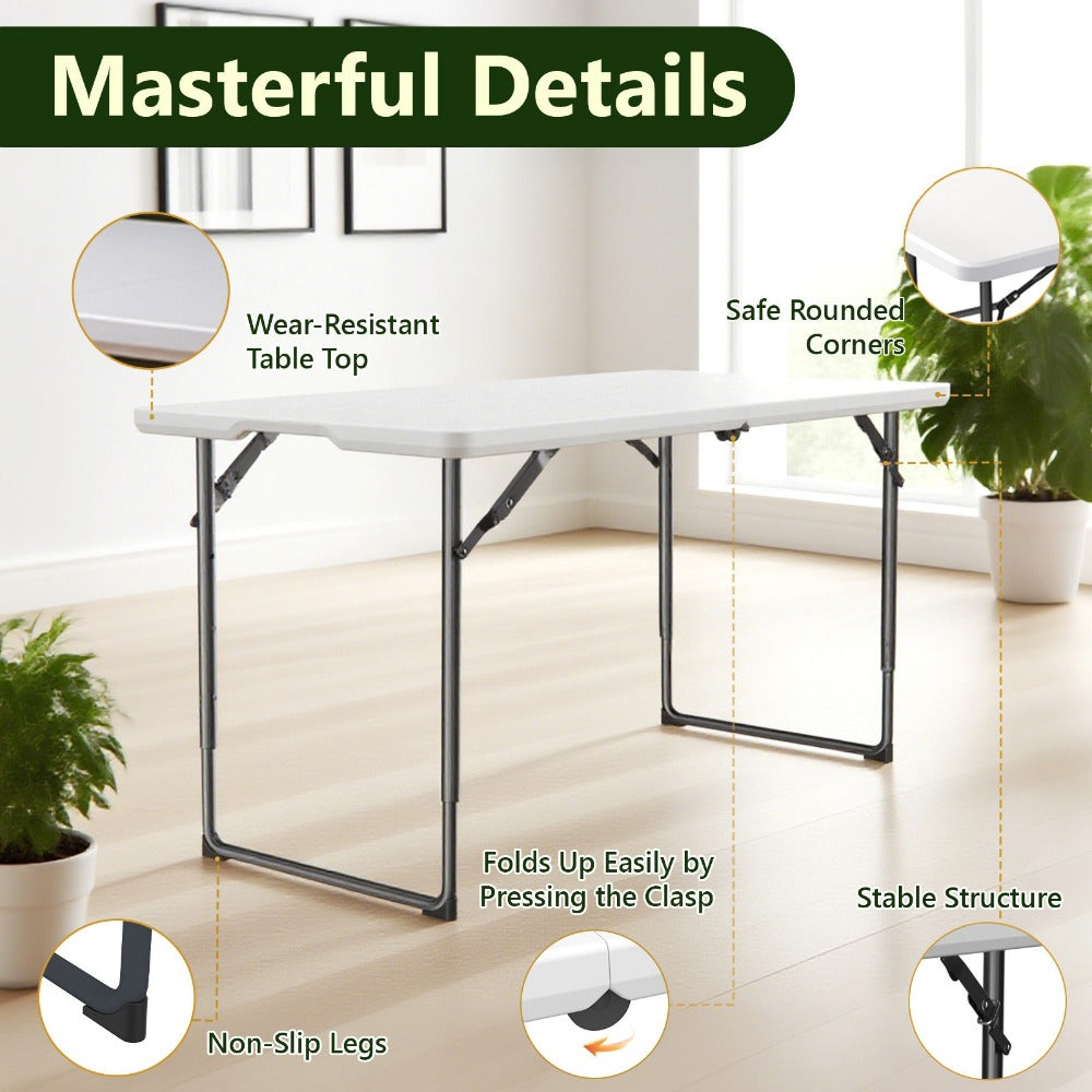 Metal Plastic Folding Table, Portable Fold-Up Table for Patio detail image - detail view 12