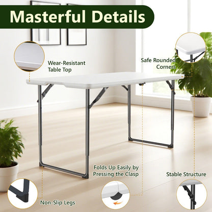 Metal Plastic Folding Table, Portable Fold-Up Table for Patio detail image - detail view 12