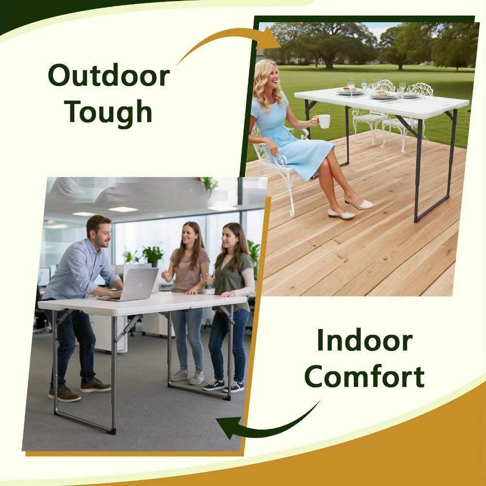 Metal Plastic Folding Table, Portable Fold-Up Table for Patio detail image - detail view 18
