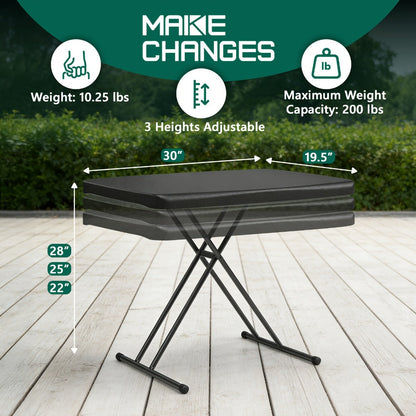 Metal Plastic Folding Table, Portable Fold-Up Table for Patio detail image - detail view 5