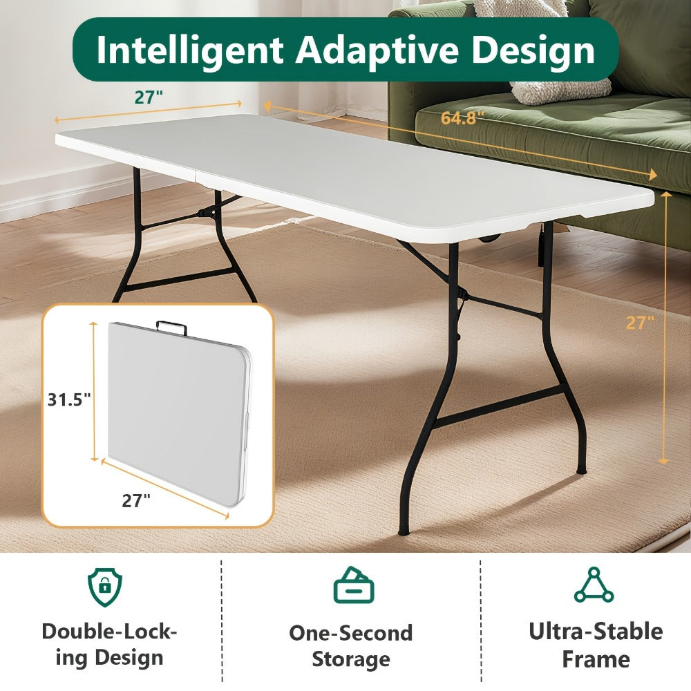 Metal Plastic Folding Table, Portable Fold-Up Table for Patio detail image - detail view 6