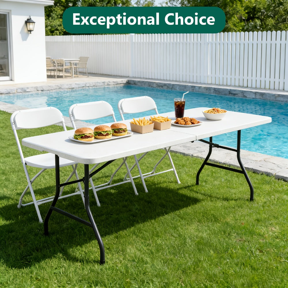 Metal Plastic Folding Table, Portable Fold-Up Table for Patio detail image - detail view 8