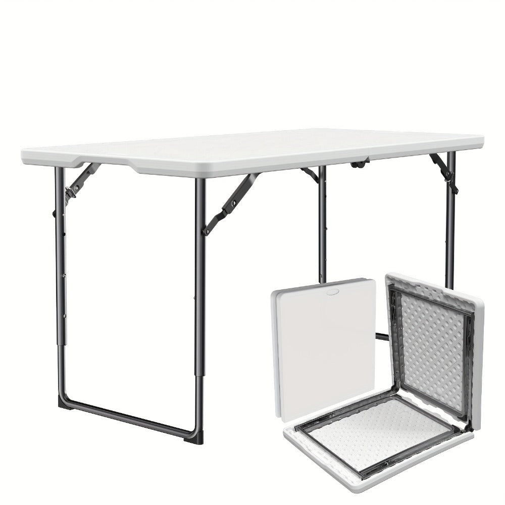 Folding Table with Metal Legs Sturdy Plastic Tabletop Easy Clean for Camping Outdoor shown in the main product view