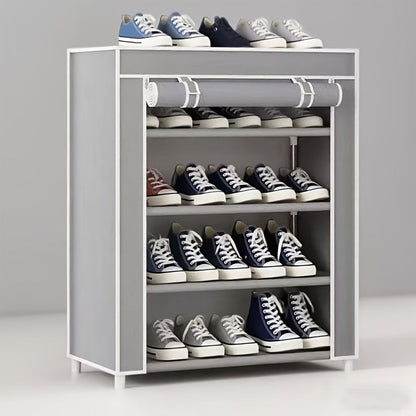 Shoe Rack shown in the Gray 5 Layers option