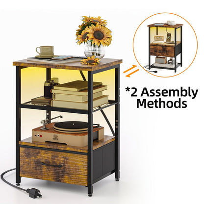 Nightstand shown in the 1pc-1 Drawer-Brown option