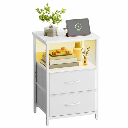 Nightstand shown in the 1pc-2 Drawers-White option