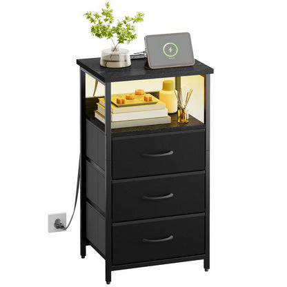 Nightstand shown in the 1pc-3 Drawers-Black option