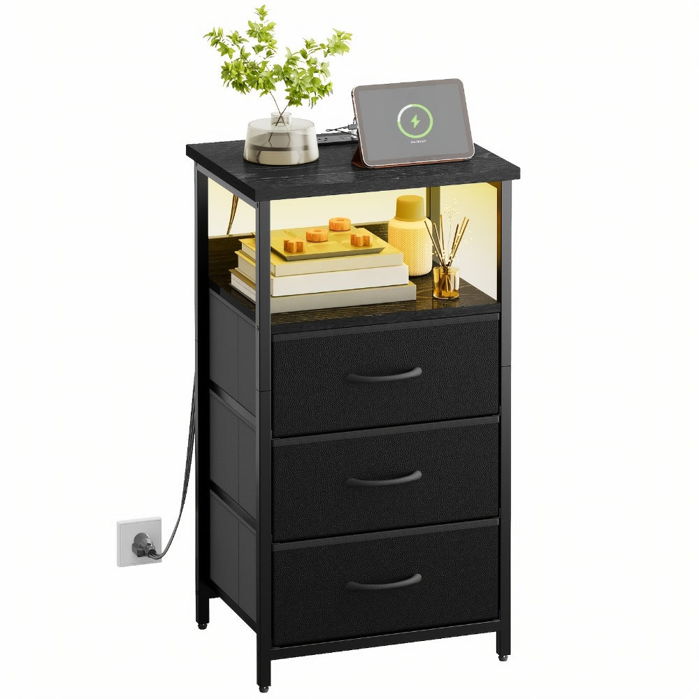 Multi-Drawer Nightstand with Charging Station for Practical Everyday Home Use detail image - detail view 14