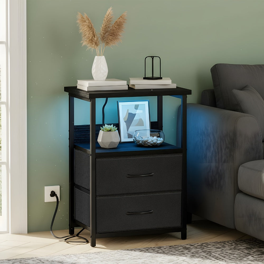 Multi-Drawer Nightstand with Charging Station for Practical Everyday Home Use detail image - detail view 15